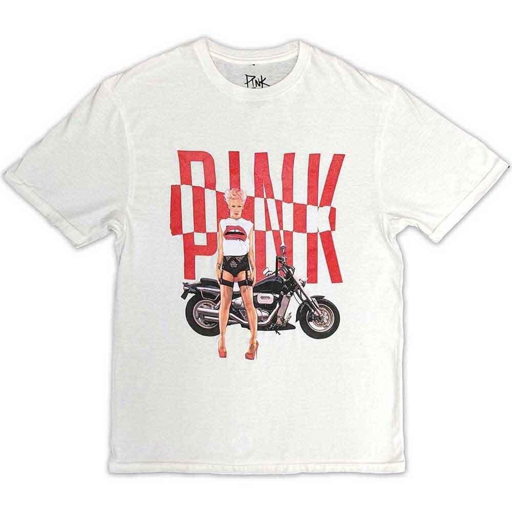 Pink Unisex Tshirt Motorbike (Xlarge)