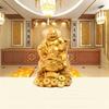 Lucky Feng Shui Ornament Maitreya Toad Figurine Money Fortune Wealth Chinese Golden Frog Toad Desk Decoration Office Home