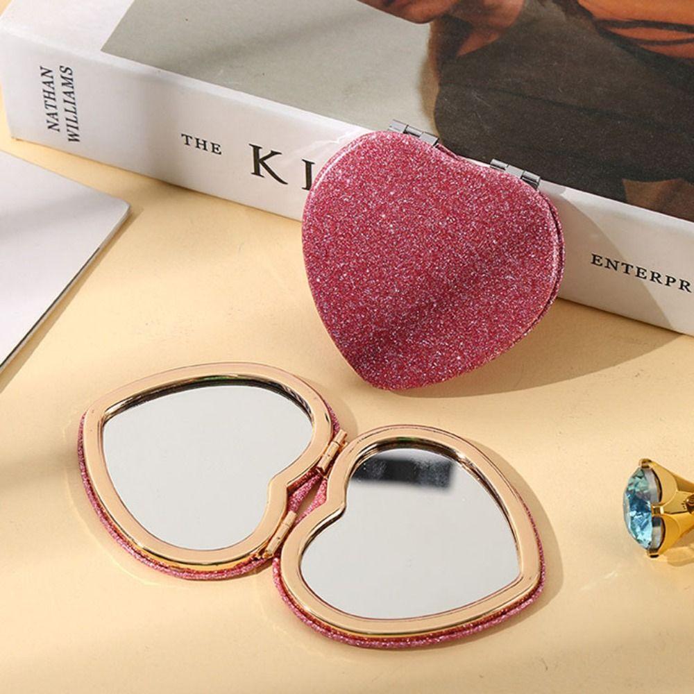 High Definition Heart Shape Makeup Mirror Double-Sided Vanity Mirrors Bathroom Living Room