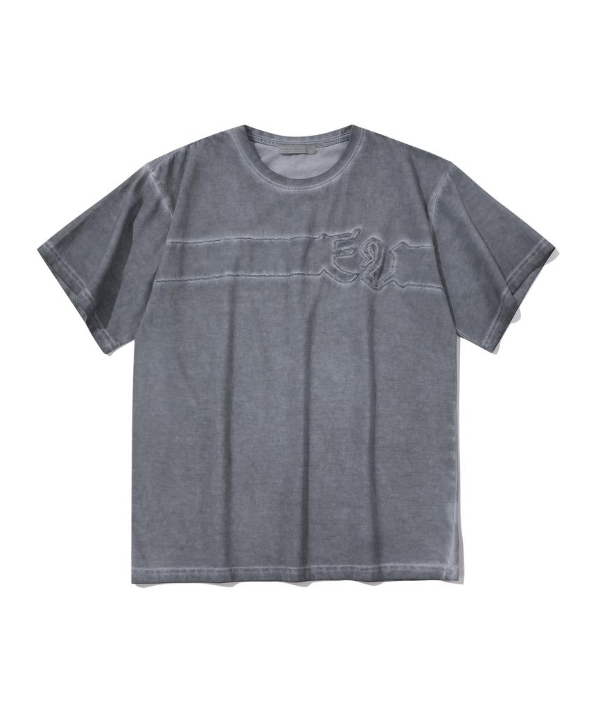 ЭПИЗОД БЕЗ НАЗВАНИЯ Синяя серая футболка с аппликацией Luna Washed Signature