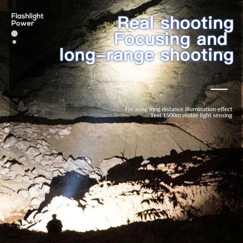 Светодиодный фонарик высокой мощности, водонепроницаемый фонарик для рыбалки, USB перезаряжаемый мощный прожектор, прожектор, лампа для кемпинга