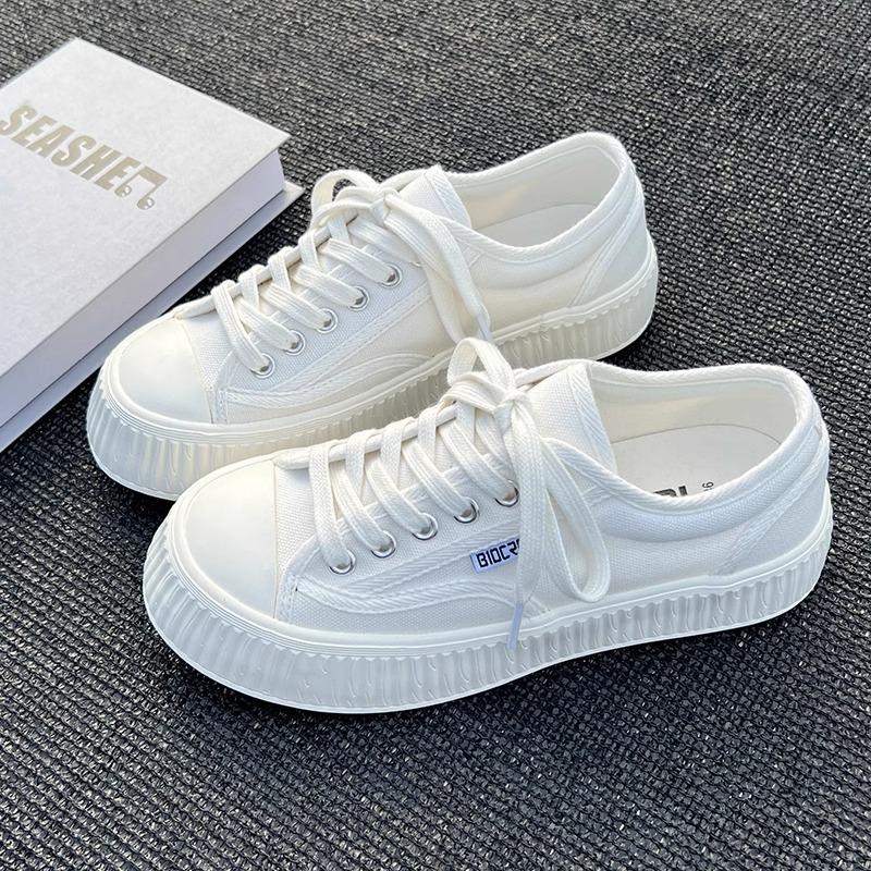 Популярные парусиновые кеды на толстой подошве, женские, весна-лето, инс-тренд 2025, новые нишевые универсальные повседневные спортивные туфли