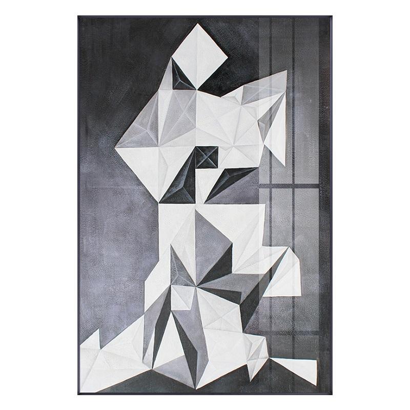 Абстрактные геометрические столкновения холст картины постеры и печать простые черно-белые настенные рисунки картины для гостиной спальни