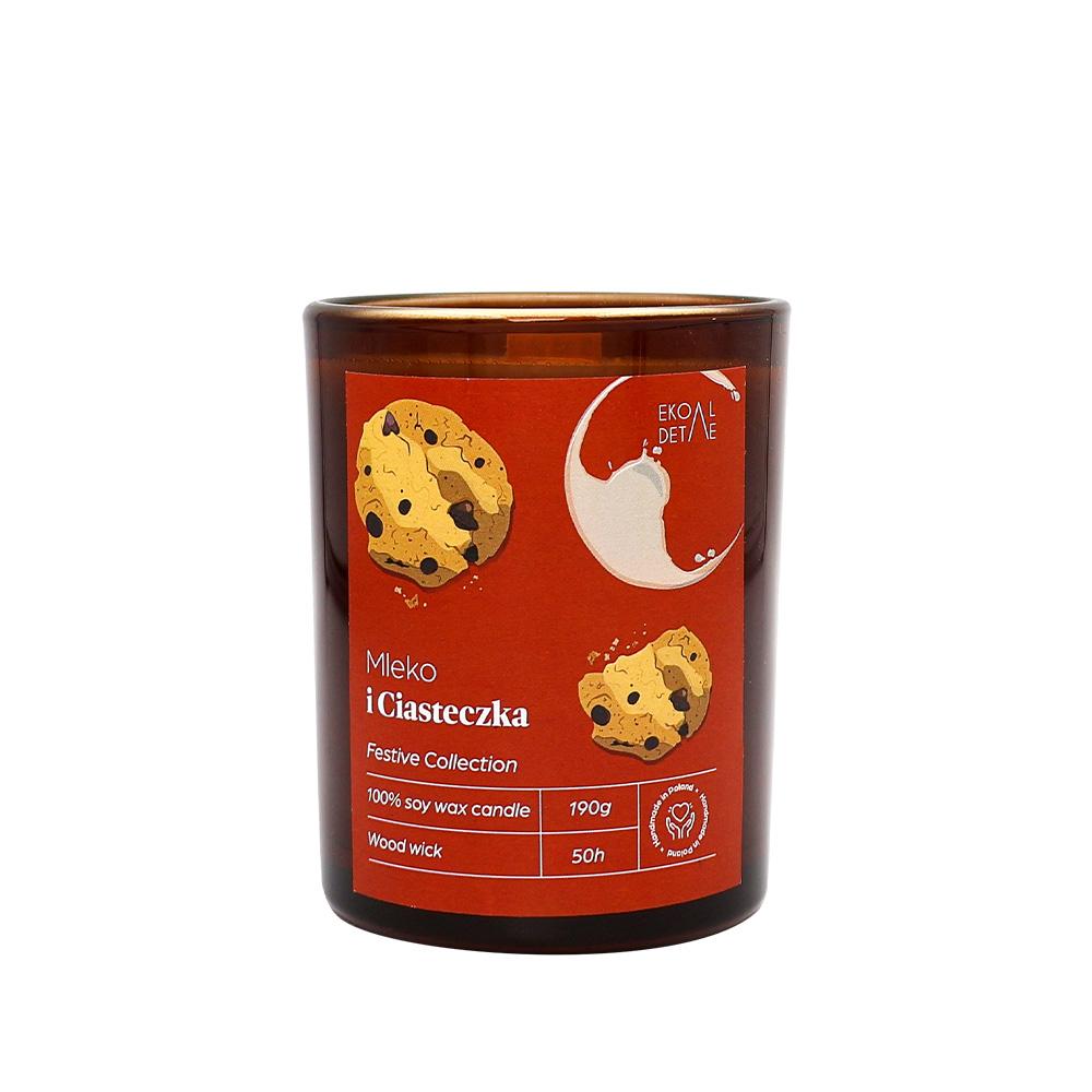 Świeca Sojowa Mleko I Ciasteczka Wanilia Jabłko Pomarańcza 190 G Ekodetale