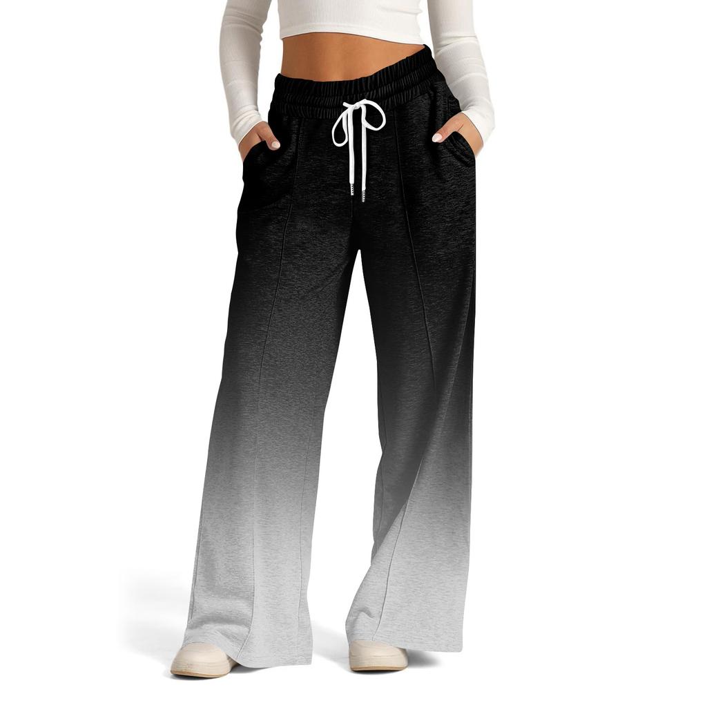 Women's Wide-leg Casual Pants High Waist Gradient Sports Pants