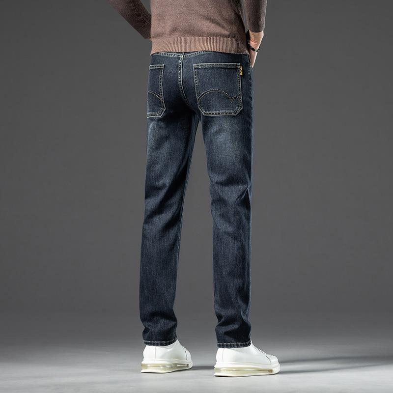 Осенние новые высококачественные потертые джинсы цвета античной бронзы для мужчин, модные брендовые деловые прямые повседневные длинные брюки