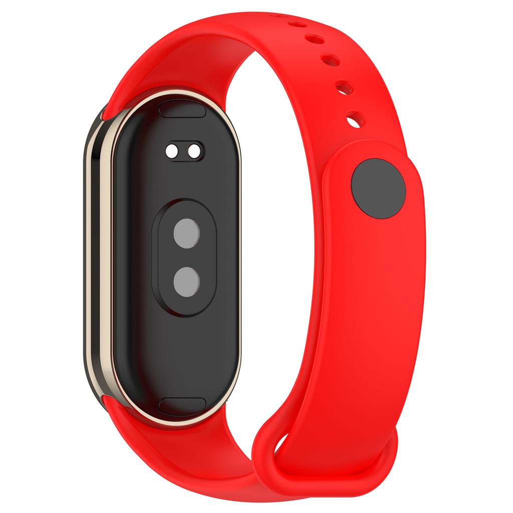 Для Xiaomi Smart Band 9 NFC/Band 9/Band 8 NFC/Band 8 Силиконовый ремешок для часов с металлическим коннектором