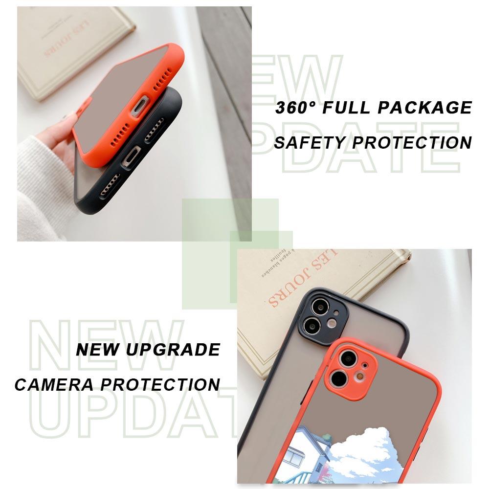 Матовый чехол для iPhone 11 12 13 14 Pm Pro Max XR X 8 7 Plus Pro XS Mini Skin Feeling Cover Япония Аниме Ручная роспись Домашний пейзаж