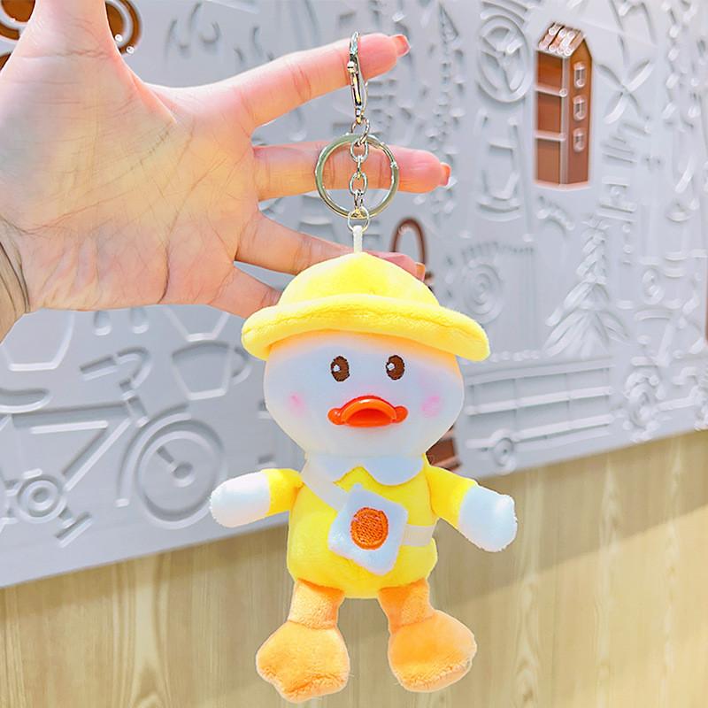 Fluffy Plush Duck Keychain Cute Bag Accessory Soft Yellow Duck Doll