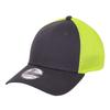 NEW ERA Mesh Cap for Men and Women NewEra NE1020 Plain Hat Baseball Cap 39THIRTY Stretch Elastic Graphite X Cyber Green Gray Fluorescent [New Era]