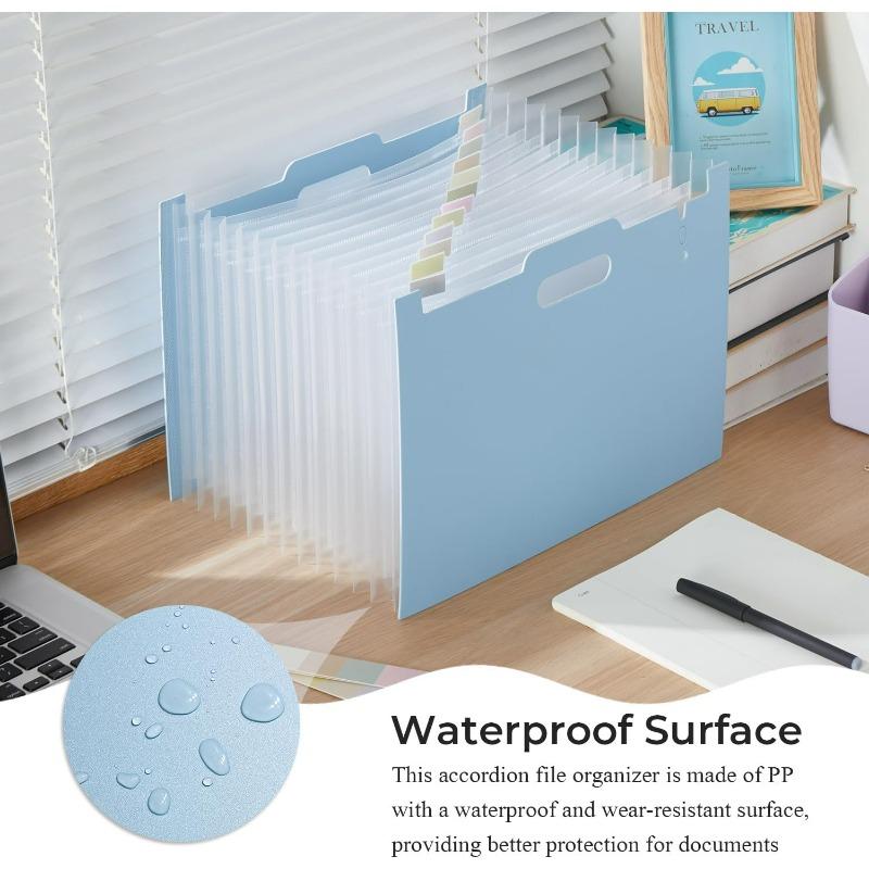 A4 Accordion File Bag with Handle, Multi-Layer PP Foam Document Folder, Large Capacity Expandable Organizer