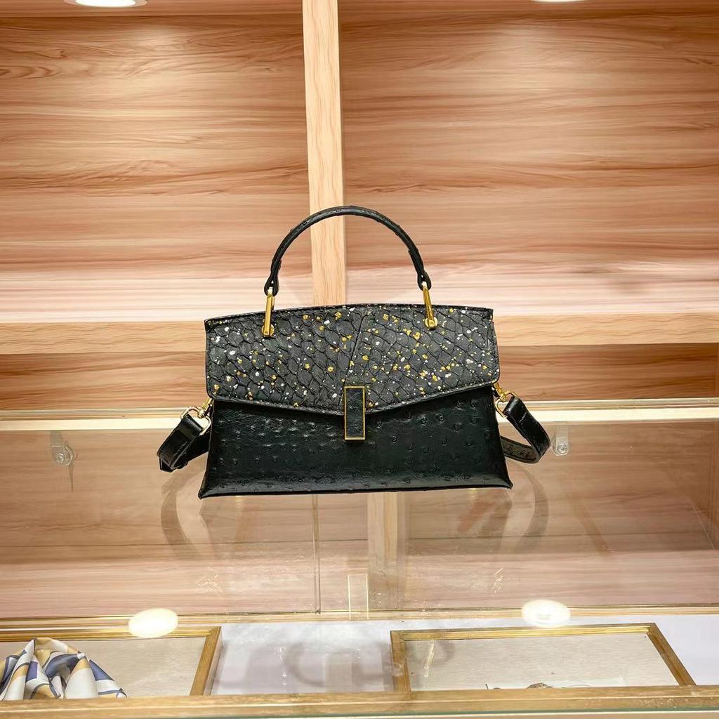 2025 Spring Fashion Women's Ostrich Pattern Crossbody and Shoulder Handbag