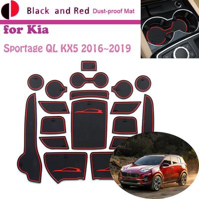 Резиновый коврик для дверного паза для KIA Sportage QL KX5 2016~ Подушка для хранения на дверце, подставка для пыли, автомобильные наклейки, аксессуары