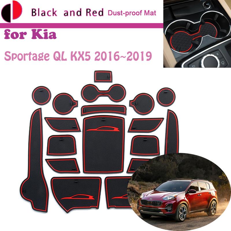 Резиновый коврик для дверного паза для KIA Sportage QL KX5 2016~ Подушка для хранения на дверце, подставка для пыли, автомобильные наклейки, аксессуары