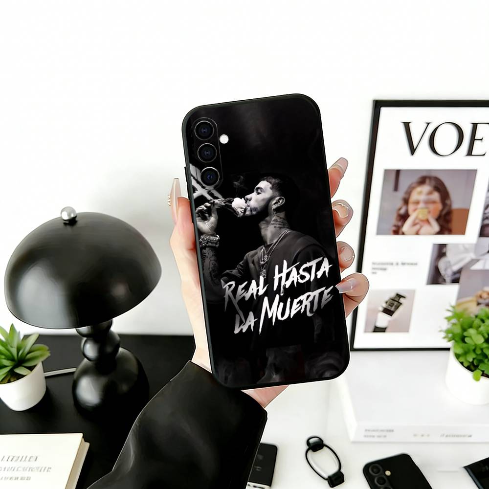 Чехол для телефона рэпера A-Anuel AA R-Real, черный силиконовый, мягкий, для Samsung Galaxy A73, A72, A71, A70, A53, A52, A51
