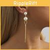Длинные Стильные Жемчужные Серьги Для Женщин Модные Геометрические Цепочки-Подвески