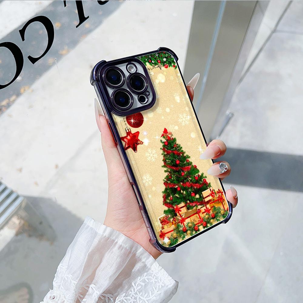 Ae113 Merry Christmas art Santa design art Гальванизированные чехлы для телефонов TPU для Xiaomi 11 Lite Redmi Note 13 Pro 12C Huawei Защитный чехол на четыре угла