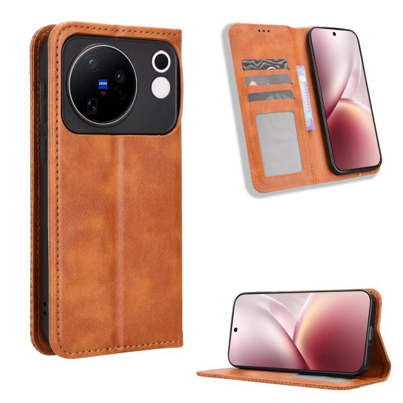 Vivo X500 Pro Case with Card Holder,Leather Wallet Case with Flip Card Slots, Kickstand & Magnetic Closure for Vivo X500 Pro