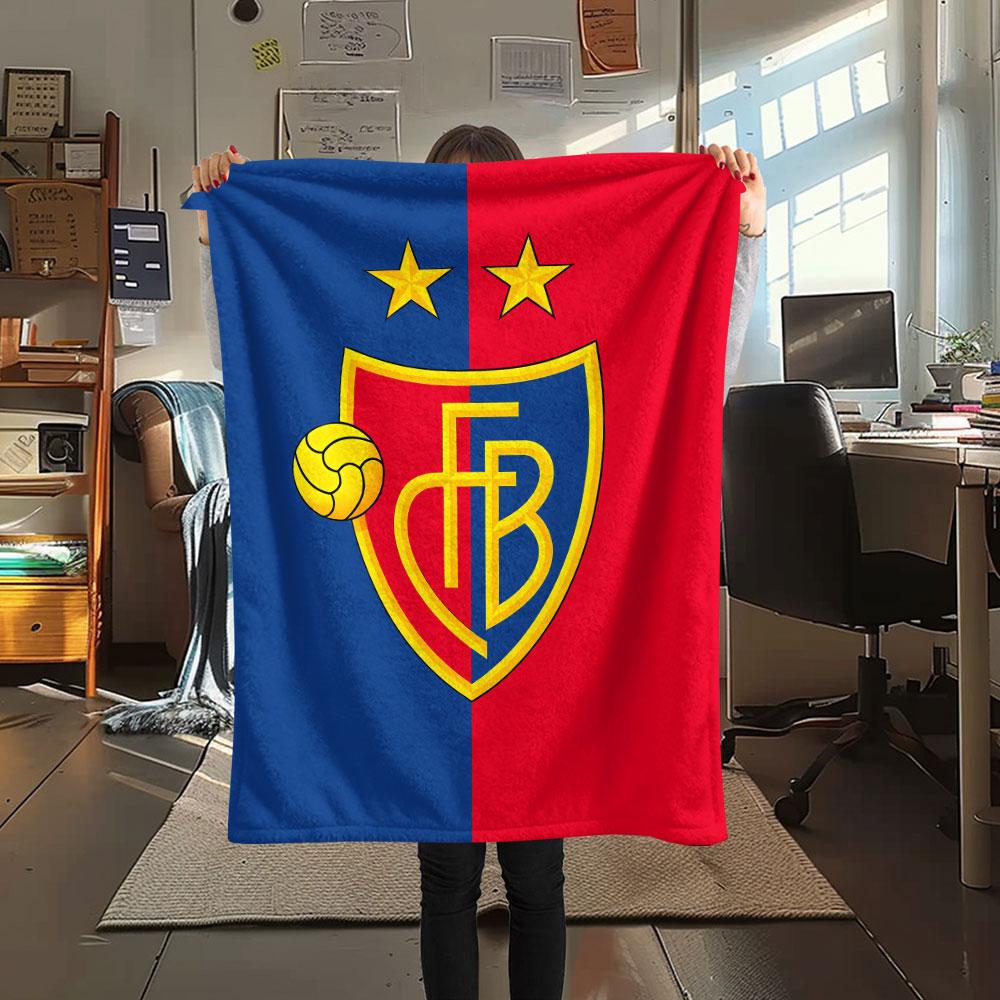 1PC FC Basel Patterned Flannel Blanket Suitable For All Seasons for Home Decor Warmth and Comfort Gifts Holiday Present