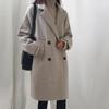 Cai Daifei 2025 Spring/Summer Women's Slim Wool Coat, Medium To Long Length, Large Sizes Available