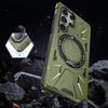 Samsung Galaxy S24 Ultra case, armored with a stand and a handle plate, green
