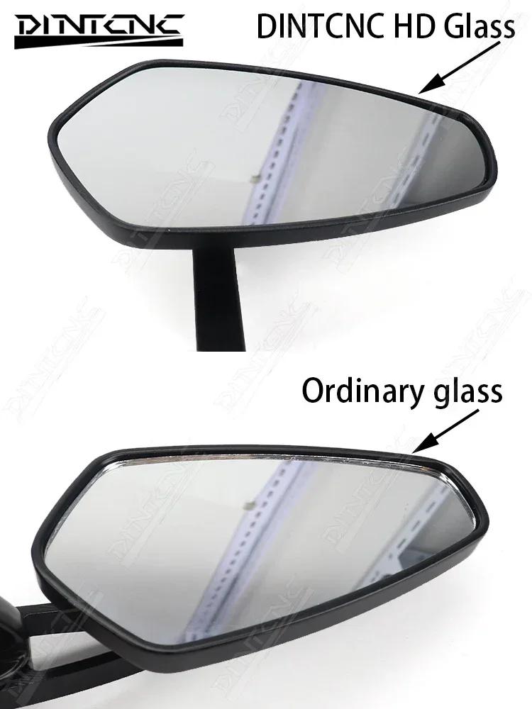 Motorcycle Scooter Universal Handlebar End Mirror Aluminum Flip Accessories Blue Light Anti-Glare Glass Left Right Side Mirrors