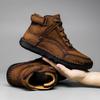 Мужская повседневная кожаная обувь ручной работы, удобные мужские кроссовки для улицы, дышащие, нескользящие, на шнуровке, мужские зимние ботинки