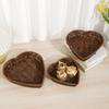 Simulation Rattan Heart-Shaped Woven Storage Basket Large Capacity Serving Display Basket  Desktop