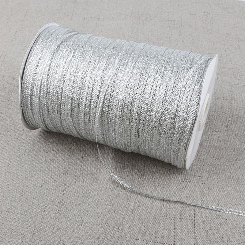 Товары для вечеринок Шелковая лента Модный материал 3 мм 20 ярдов Цветные ленты с зеленым луком Украшение Подарочная коробка Упаковка Лента 1 рулон Золото Серебряный цвет