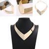 Модное металлическое женское колье-воротник V-образной формы с геометрическим дизайном для женщин