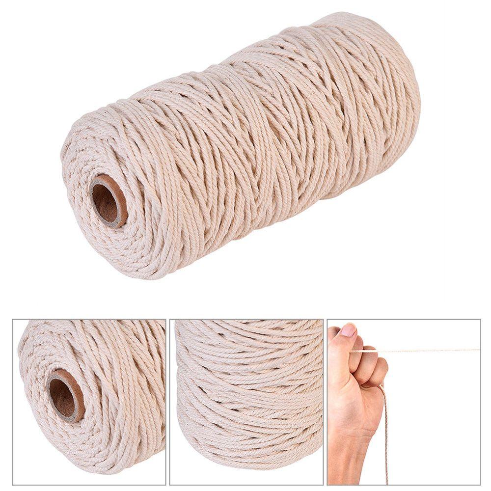 100m Handmade Gift Packing Home Decor Sewing Cords 100% Natural Beige Cotton Twine String DIY Rope