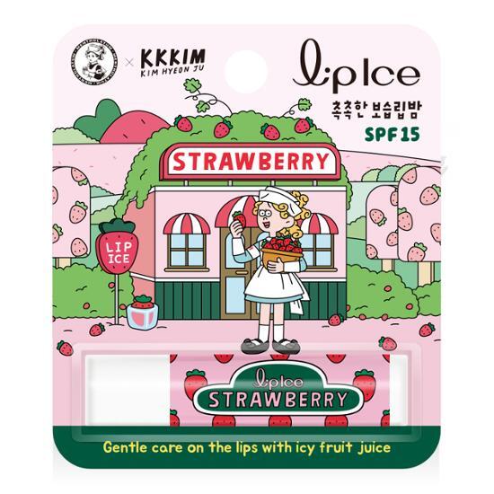 Mentholatum Lip Ice Lip Balm Strawberry 3.5g, Korean Cosmetics