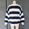 Women's Autumn and Winter Loose Striped Casual Cardigan Sweater