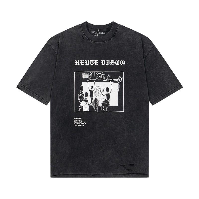 2025 Loose Fit Short Sleeve T-Shirt Men Women Cartoon Letter Print Casual Top