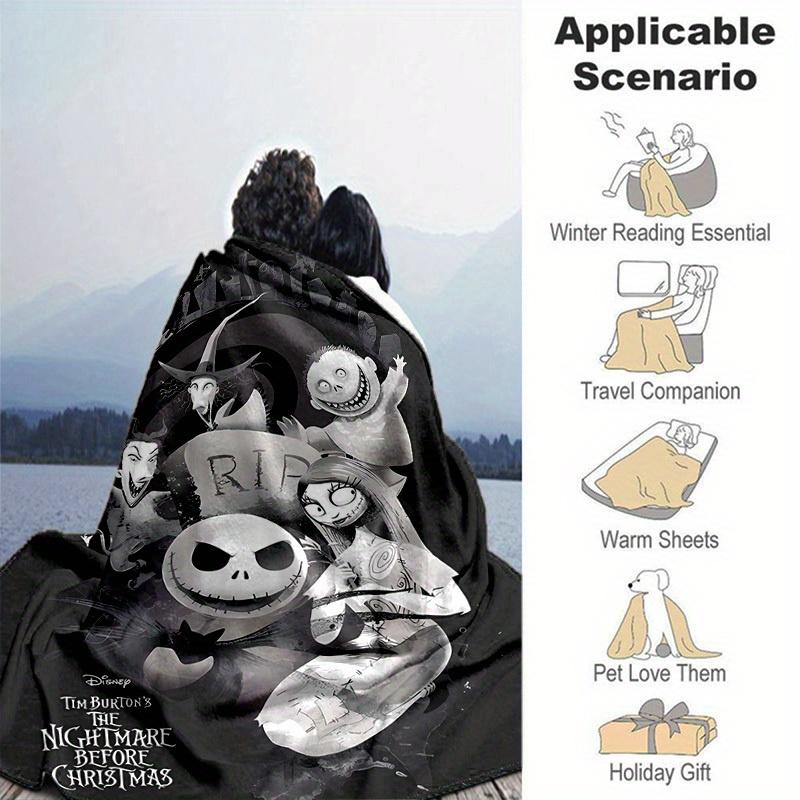 1 шт., Уютное одеяло для дома «Кошмар перед Рождеством»: Идеальный подарок для спальни, гостиной, в дорогу, для кемпинга, в машину