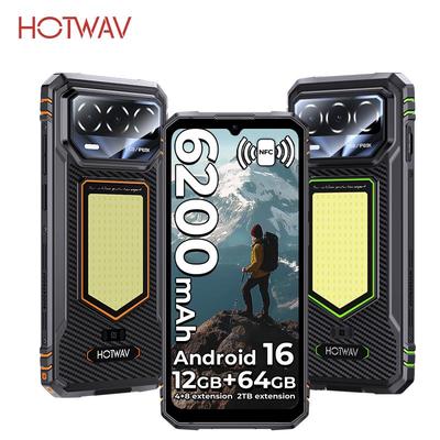 HOTWAV T8 Outdoor Handy 2026, Android 16, 12 ГБ + 64 ГБ / 2 ТБ, 6200 мАч 20 Вт, 6,75" 120 Гц, Уличный смартфон, Gemini AI, NFC / Распознавание лица / Водонепроницаемый / Две SIM-карты / OTG