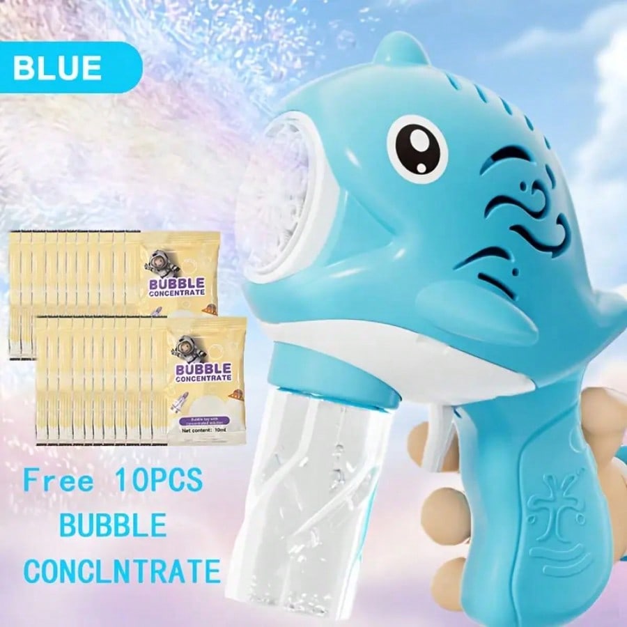 3 Packs Bubble Guns Machine,Whale Automatic Bubble Maker, Buble Gun With 30 Bubble Solutions For Kids, Bubble Blaster For Summer Toys, Party