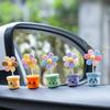 5Pcs Cartoon Shaking Head Colourful Flower Ornament Car Interior Decoration Spring Shake Head Sunflowers Decor Double-sided Tape