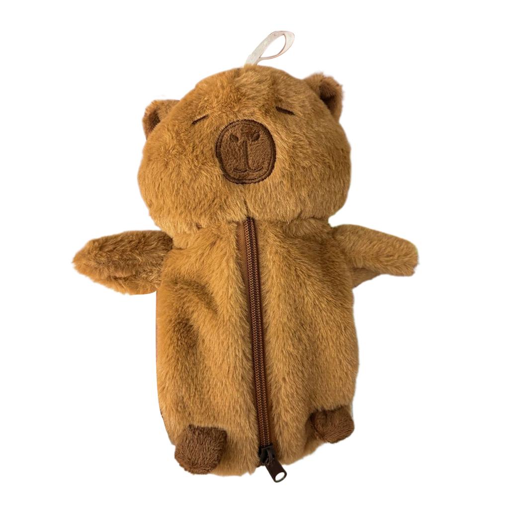 1 шт. Милая плюшевая сумка для хранения карандашей Capybara с изображением мультяшных животных, многофункциональный чехол для канцелярских принадлежностей большой емкости