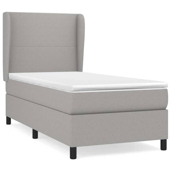 Maison Exclusive - Sommier à lattes de lit avec matelas Gris clair 100x200cm Tissu