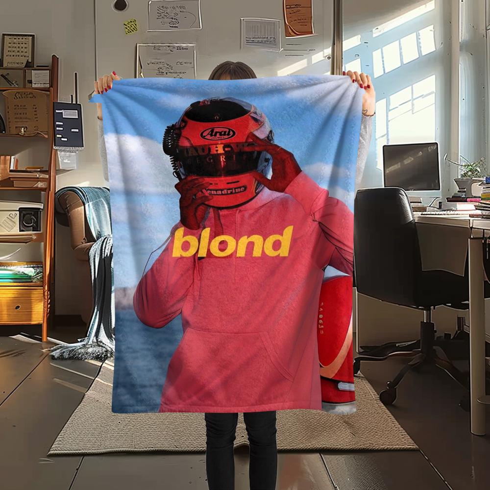 1PC Frank Ocean Print Flannel Blanket, High quality Comfortable for All Seasons, Home Decor, Warmth and Comfort, Perfect for Christmas Gifts