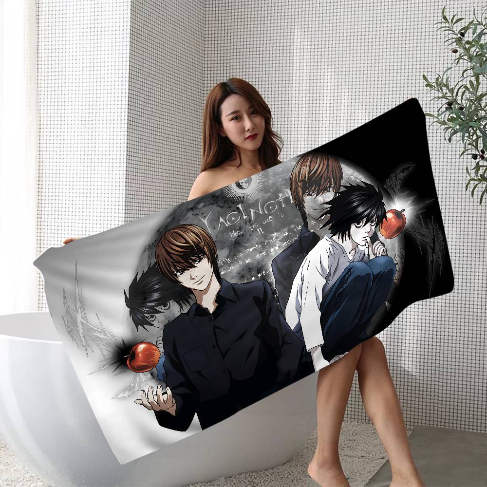 Hot Anime D-Death N-Notes Anime Beach Swimming Towel Soft Absorbent Washcloth Children's Gifts For Kids Travel Camping Gym