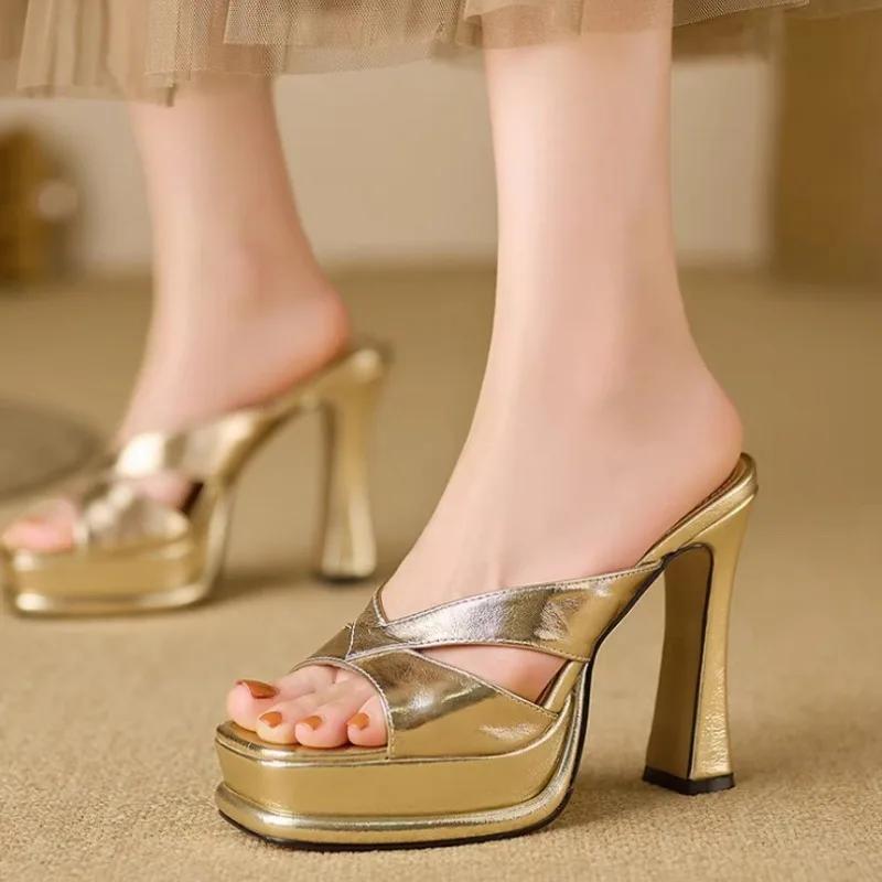 Женские туфли на высоком каблуке с квадратным носком и открытым носком, на толстом каблуке, женская обувь, самые продаваемые 2024, лето, для улицы, платья, женские туфли на высоком каблуке