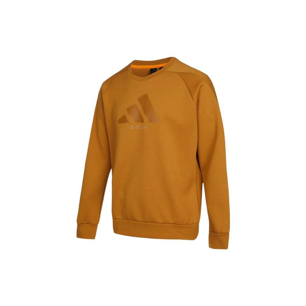 Adidas Large Logo Crew Neck Sport Sweatshirt Men Sweatshirt Wheat-Brown HE9902