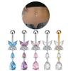 Zinc Zinc Alloy Drop Navel Piercing Ring Zircon Crystals Dangled Navel Ring  Women