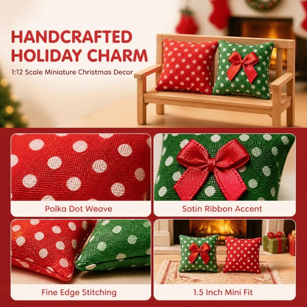 Soft 1:6/1:12 Dollhouse Furniture Pretend Play Miniature Christmas Color Pillow Gifts