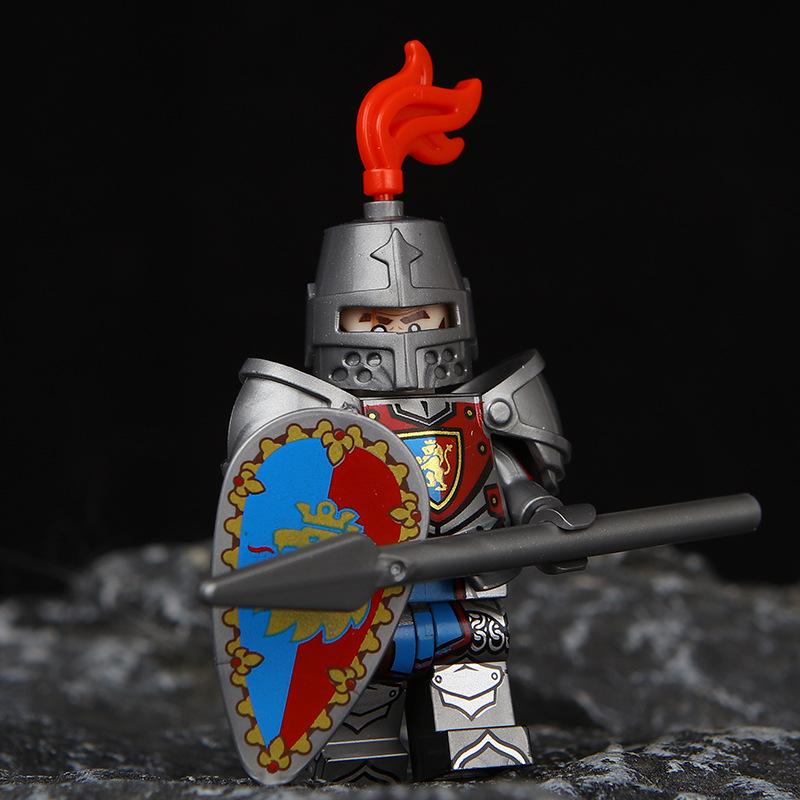 Средневековая серия «Замок короля льва» фигурка рыцаря Черного ястреба VP111-116, строительный блок для сборки рыцаря-дракона и подземелья