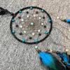 Dream Catcher for Boys Blue Dreamcatcher for Bedroom Handmade Feather Hanging Decoration Ornament Birthday Festival Craft Gift