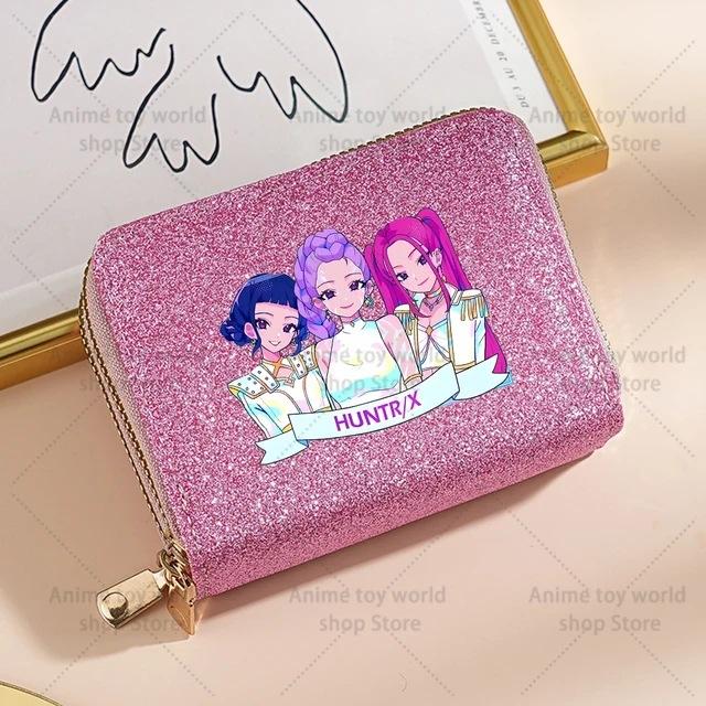 Kpop Demon Hunter Wallet Women Sequined Sparkly Coin Purse Fashionable Small Clutch Card Holder for Ladies