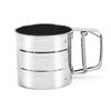 Flour Sifter Stainless Steel Fine Mesh Hand Press Flour Sifter Cup for Baking Flour Powder Sugar